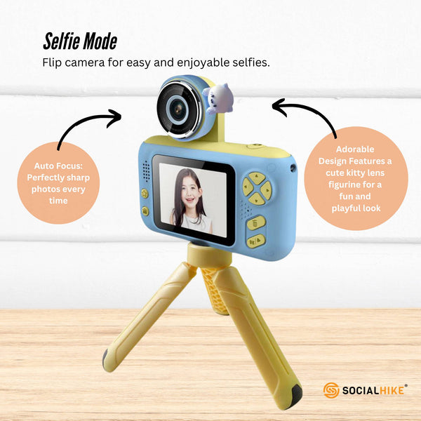 Kids Hd Digital Camera Blue Children's Selfie Photo Video 2.4 Inch Screen Digital Cameras