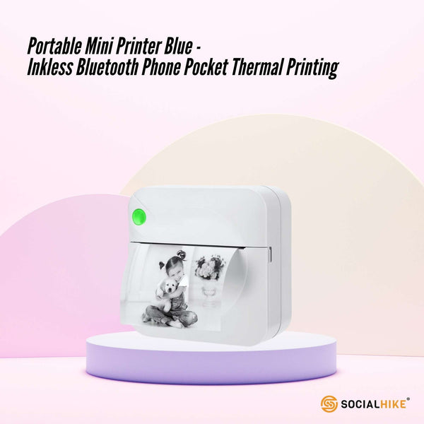 Portable Mini Printer White Inkless Bluetooth Phone Pocket Thermal Printing Printers