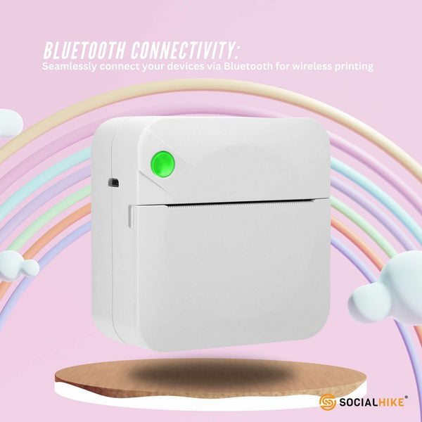 Portable Mini Printer White Inkless Bluetooth Phone Pocket Thermal Printing Printers
