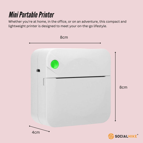 Portable Mini Printer White Inkless Bluetooth Phone Pocket Thermal Printing Printers
