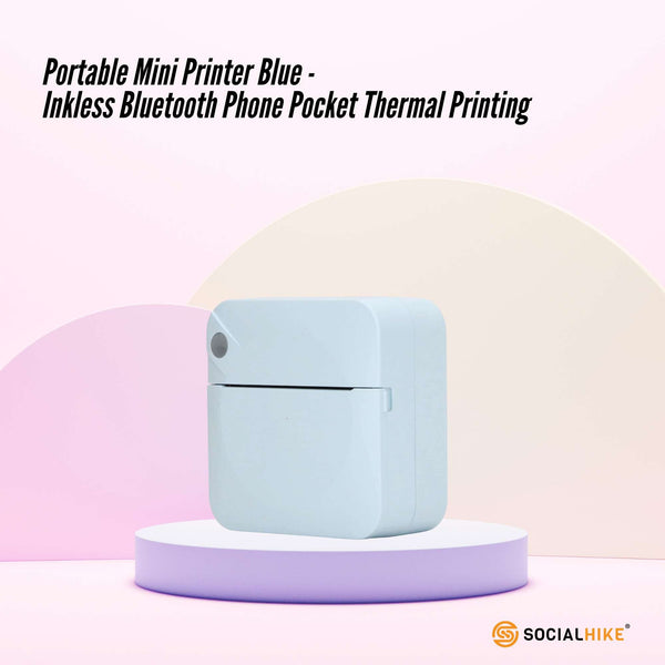 Portable Mini Printer Blue Inkless Bluetooth Phone Pocket Thermal Printing Printers