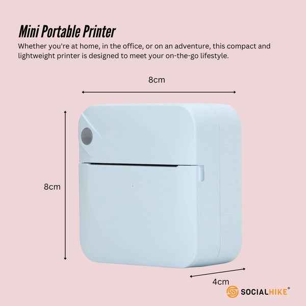 Portable Mini Printer Blue Inkless Bluetooth Phone Pocket Thermal Printing Printers