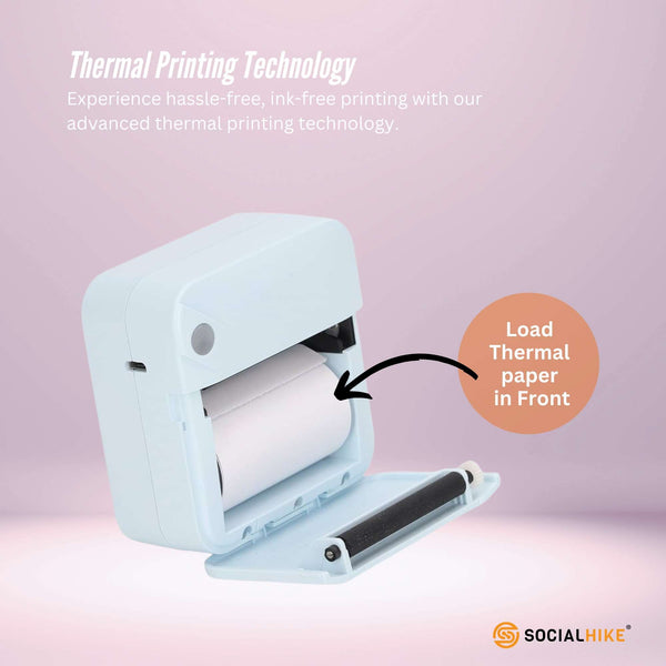 Portable Mini Printer Blue Inkless Bluetooth Phone Pocket Thermal Printing Printers