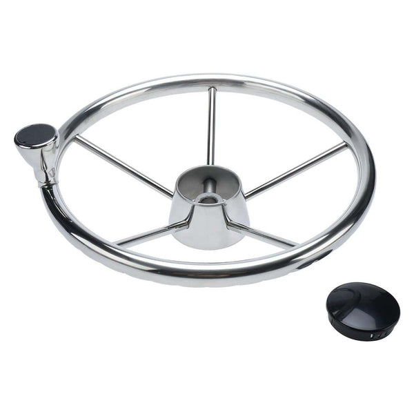 13.5" Boat Stainless Steel Steering Wheel Spoke With Knob For 3/4" Shaft Boat Engines
