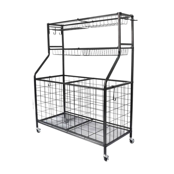 Social Hike Storage Organiser Trolley On Wheels Garage Sports Equipment Basket Storage Bins & Baskets