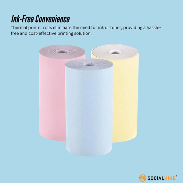 Social Hike 3 Pack Thermal Paper Camera Rolls Colour Instant Print Refill Printer Paper
