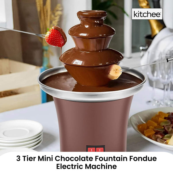 Kitchee 3 Tier Mini Chocolate Fountain Fondue Electric Machine Other Decorating Tools
