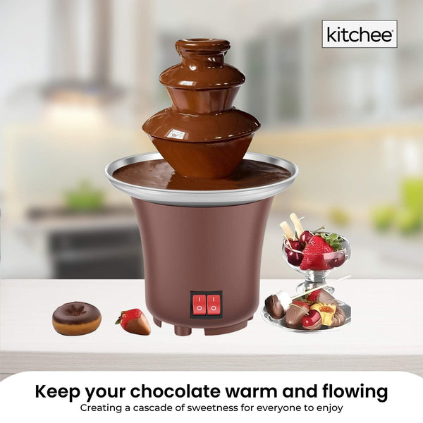 Kitchee 3 Tier Mini Chocolate Fountain Fondue Electric Machine Other Decorating Tools