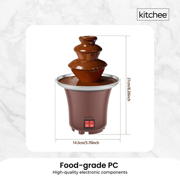 Kitchee 3 Tier Mini Chocolate Fountain Fondue Electric Machine Other Decorating Tools