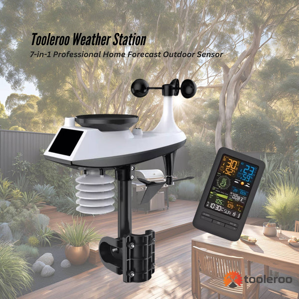 Tooleroo Weather Station 7 In 1 Professional Home Forecast Outdoor Sensor Washing Lines