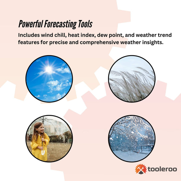 Tooleroo Weather Station 7 In 1 Professional Home Forecast Outdoor Sensor Washing Lines