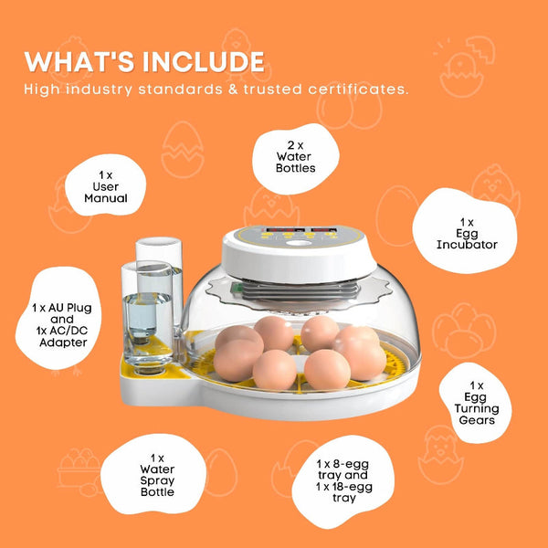 Automatic 8 / 18 Egg Incubator Electrical Turning Chicken Quail Duck Hatching Incubators