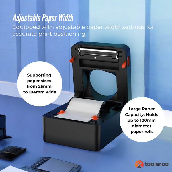 Tooleroo Bluetooth Thermal Label Printer Usb Pos Receipt Shipping Printing Label Printers