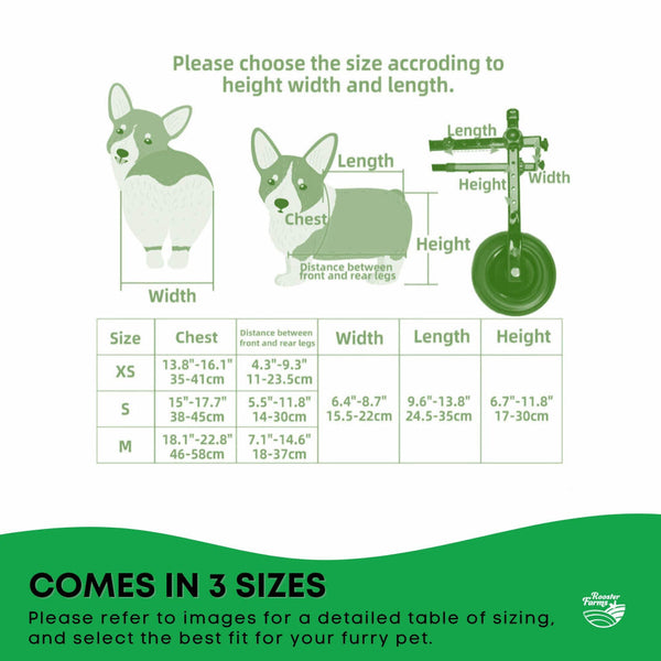 Little Dog Wheelchair Xs Harness Back Leg Aid Small Animal Supplies