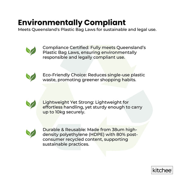 100X Medium Reusable Plastic Singlet Shopping Bags 80% Recycled 38Um Reusable Shopping Bags