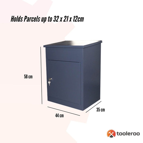 Parcel Delivery Drop Box Mailbox Secure Home Package Locker 44X35x58cm Grey Letterboxes