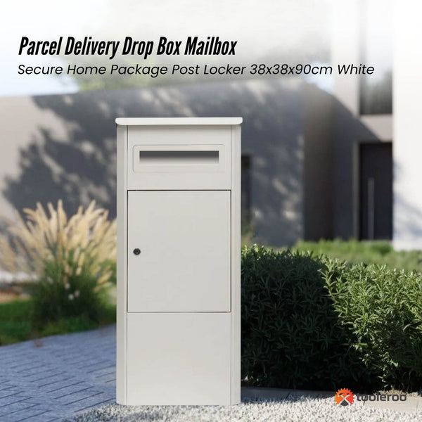 Parcel Delivery Drop Box Mailbox Secure Home Package Locker 38X38x90cm White Letterboxes