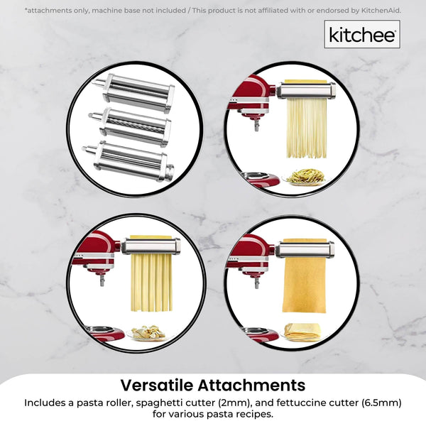 Kitchee Pasta Noodle Maker Roller Cutter Attachments Compatible With Kitchenaid Mixer Pasta Makers Moulds & Presses