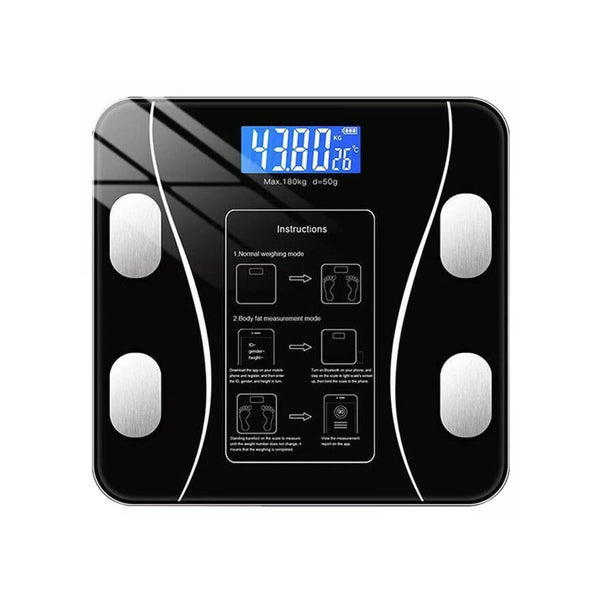 Bluetooth Black Digital Body Fat Bmi Usb Rechargeable With App Bathroom Scales