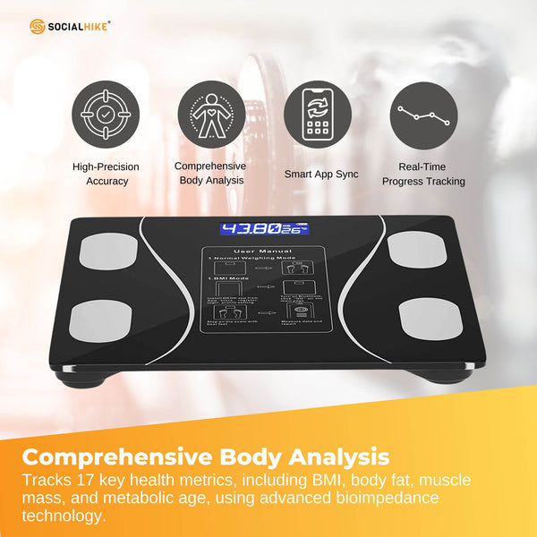 Bluetooth Black Digital Body Fat Bmi Usb Rechargeable With App Bathroom Scales