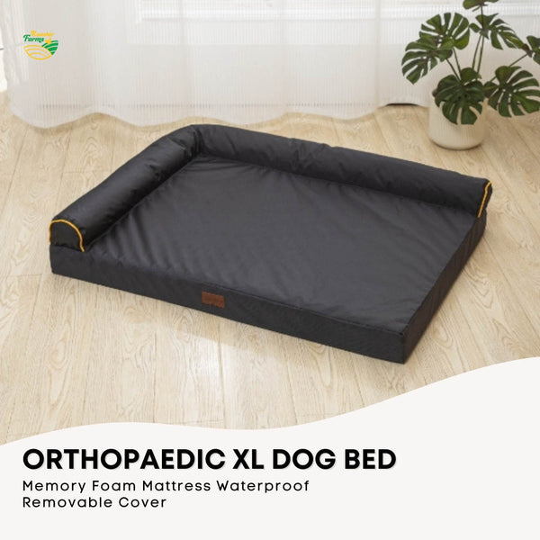 Orthopaedic Dog Bed Xl Grey Memory Foam Mattress Waterproof Removable Cover Mattress Toppers & Protectors