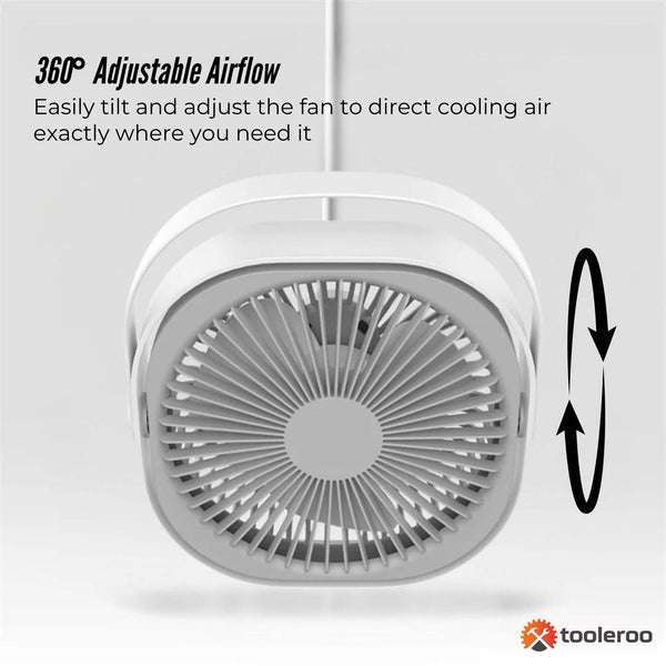 3 Speed Usb 20Cm Desktop Fan Quiet Portable Lightweight Rechargeable Cooler Portable Fans