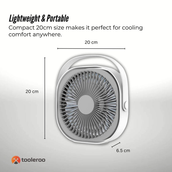 3 Speed Usb 20Cm Desktop Fan Quiet Portable Lightweight Rechargeable Cooler Portable Fans