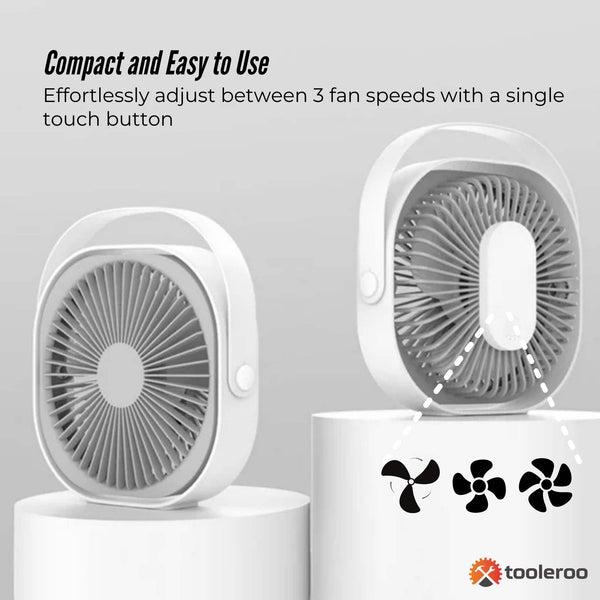 3 Speed Usb 20Cm Desktop Fan Quiet Portable Lightweight Rechargeable Cooler Portable Fans
