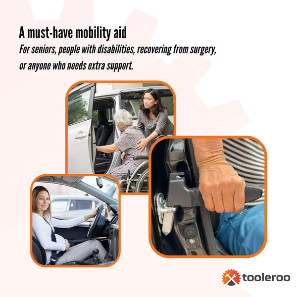 Tooleroo Car Cane Handle 3 In 1 Handy Grip Lightweight Portable Mobility Handles & Rails