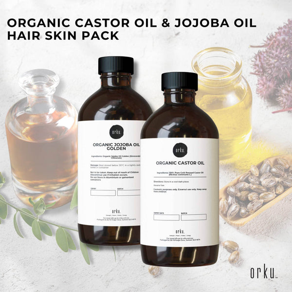 500Ml Organic Castor & Jojoba Oil Set For Hair Care Skin Moisture Beauty Sets & Kits