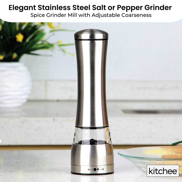 Stainless Steel Salt Pepper Spice Grinder Mill Adjustable Coarseness Salt & Pepper