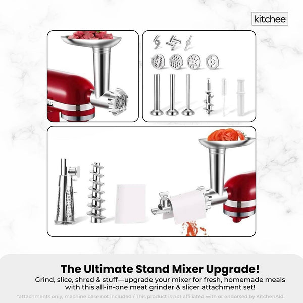 Kitchee Meat Food Grinder Sausage Attachment Compatible With Kitchenaid Mixers Food Processors