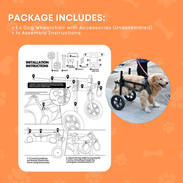 Rooster Farms Large Dog Wheelchair Xxl Harness Adjustable Back Leg Aid Harnesses