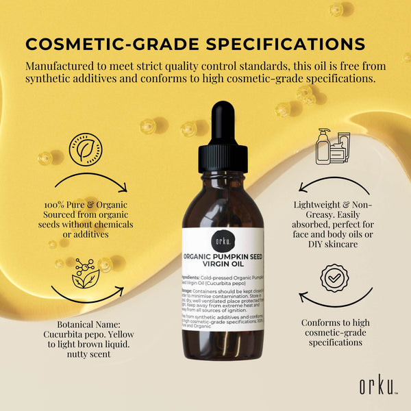 Orku Organic Pumpkin Seed Oil Virgin Cold Pressed Unrefined Massage 25Ml Massage Oils & Lotions