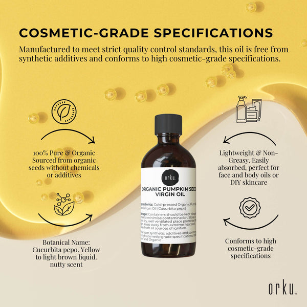 Orku Organic Pumpkin Seed Oil Virgin Cold Pressed Unrefined Massage 100Ml Massage Oils & Lotions