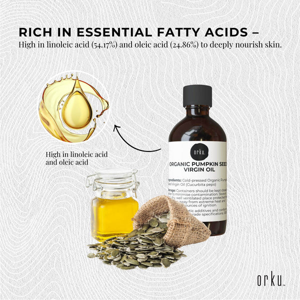 Orku Organic Pumpkin Seed Oil Virgin Cold Pressed Unrefined Massage 100Ml Massage Oils & Lotions