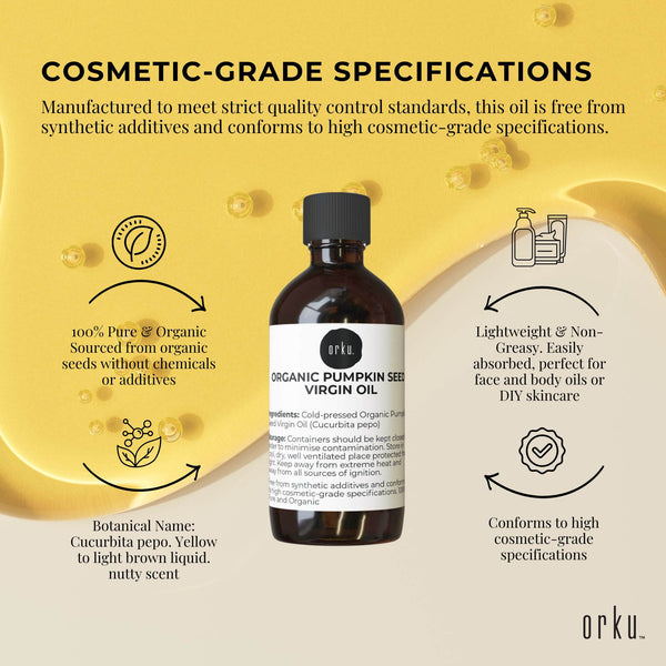 Orku Organic Pumpkin Seed Oil 250Ml Virgin Cold Pressed Unrefined Massage Massage Oils & Lotions