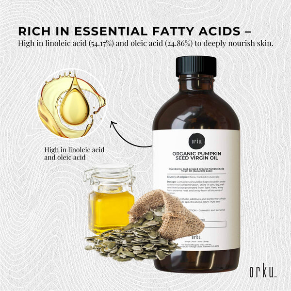 Orku Organic Pumpkin Seed Oil 500Ml Virgin Cold Pressed Unrefined Massage Massage Oils & Lotions