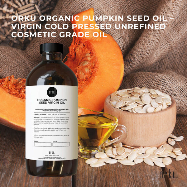 Orku Organic Pumpkin Seed Oil Virgin Cold Pressed Unrefined Massage 1L Massage Oils & Lotions