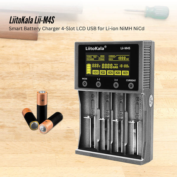 Liitokala M4s Battery Charger Lcd Slot Usb Ion Nimh Electronics Battery Chargers