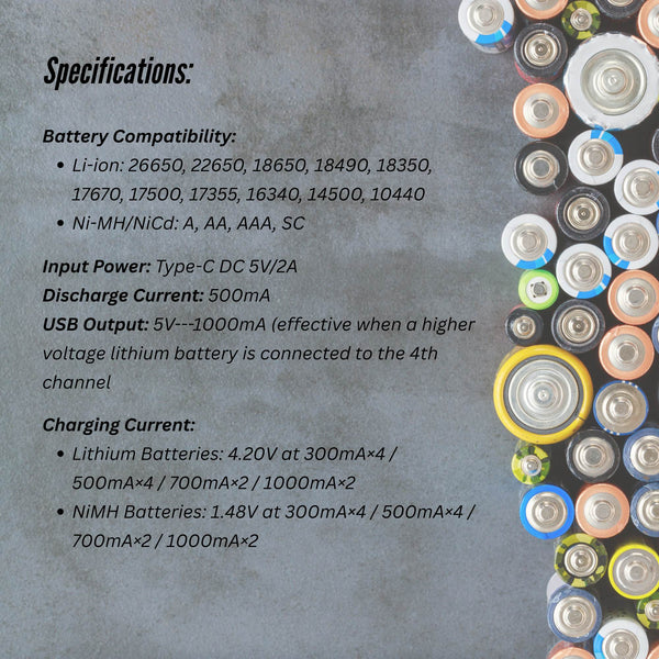 Liitokala M4s Battery Charger Lcd Slot Usb Ion Nimh Electronics Battery Chargers