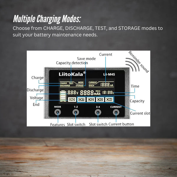 Liitokala M4s Battery Charger Lcd Slot Usb Ion Nimh Electronics Battery Chargers