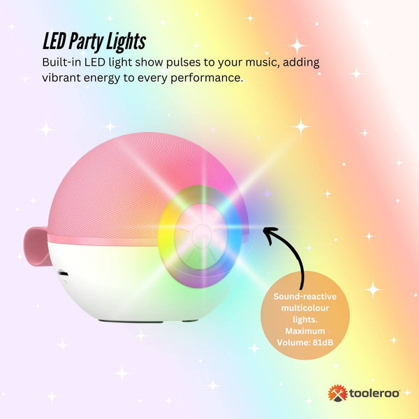 Mini Karaoke Machine And 2X Wireless Microphones Portable Bluetooth Speaker Pink Karaoke Microphones