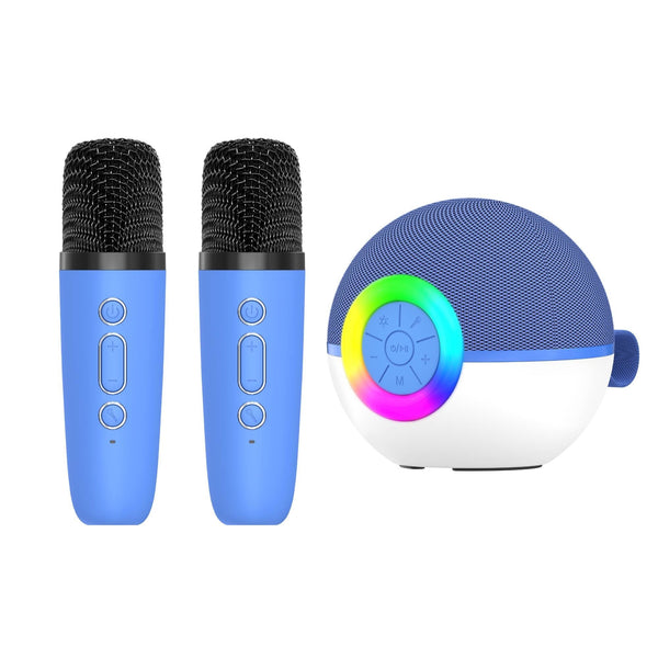 Mini Karaoke Machine And 2X Wireless Microphones Portable Bluetooth Speaker Karaoke Microphones