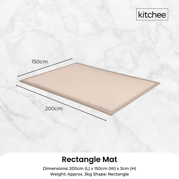 Kitchee Kids Foam Floor Play Mat 150X200cm – Padded Thick Soft Tatami Style Cream Playmats & Jigsaw Mats