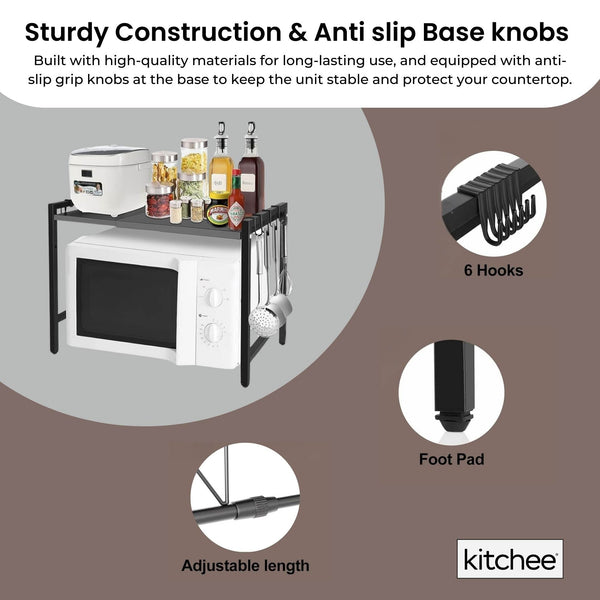 Kitchee Microwave Single Shelf Expanding Storage Rack Kitchen Organiser Stand Other Kitchen Storage