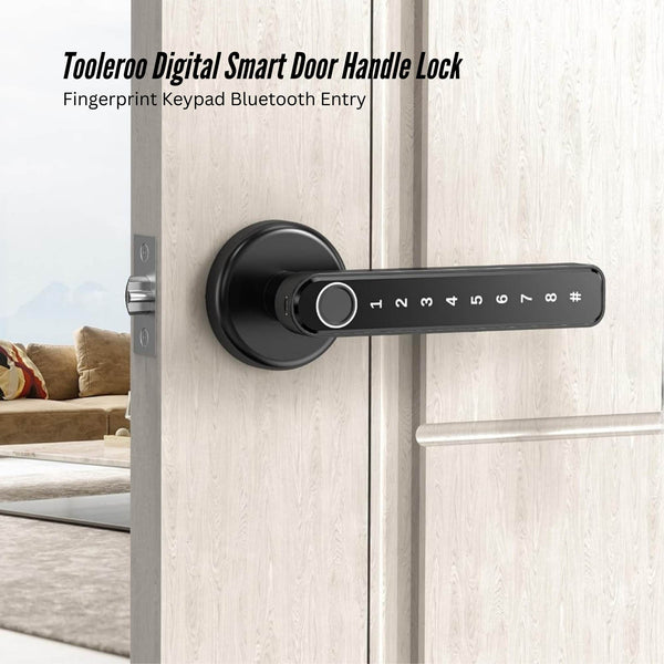 Tooleroo Digital Smart Door Lock Handle 5In1 Keypad Home Entry Security System Smart Door Locks
