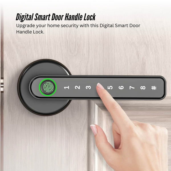 Tooleroo Digital Smart Door Lock Handle 5In1 Keypad Home Entry Security System Smart Door Locks