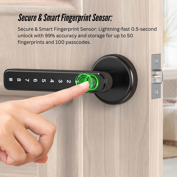 Tooleroo Digital Smart Door Lock Handle 5In1 Keypad Home Entry Security System Smart Door Locks