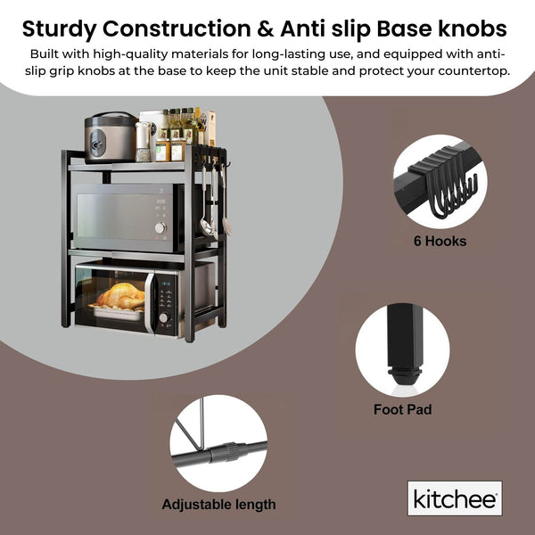 Kitchee Microwave Double Shelf Expanding Storage Rack Kitchen Organiser Stand Other Kitchen Storage